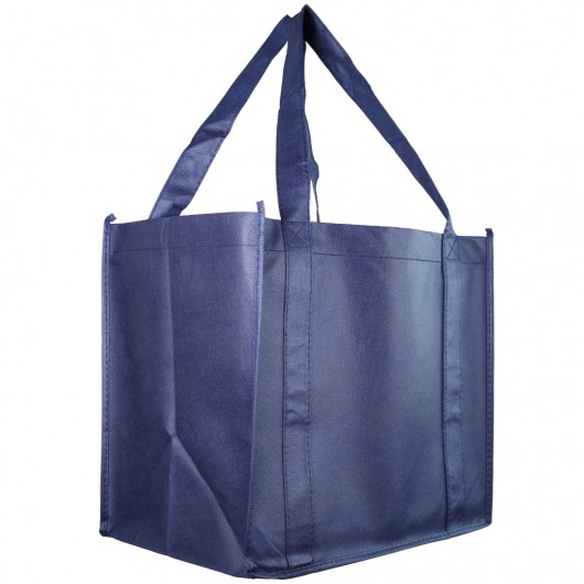 Navy Blue Logo Shopping Tote Bags